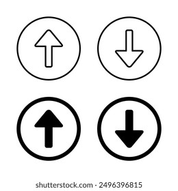 Upward and downward arrow icon on circle line