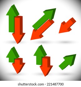 Upward, downward arrows