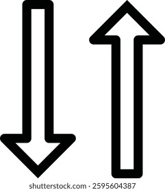 Upward and Downward Arrows Representing Dual Directions and Movement Concepts