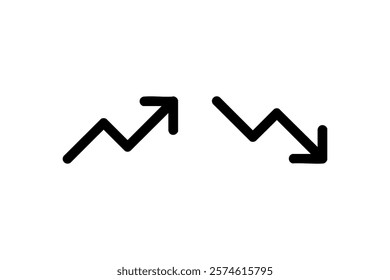 Upward and Downward Trend Line Icons Vector