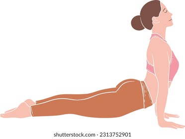 Upward Facing Dog Pose Yoga Illustration