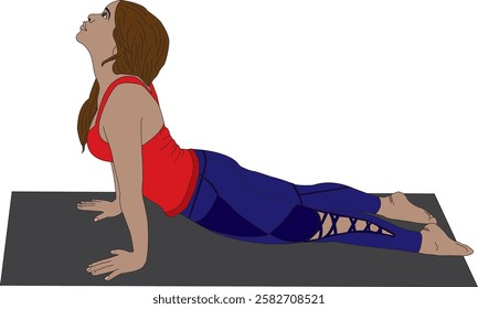 Upward Facing Dog (Urdhva Mukha Svanasana) Yoga Pose Vector