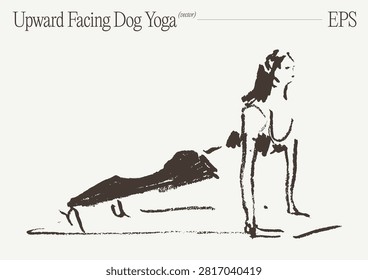 Upward Facing Dog Yoga Hand Drawn Sketch