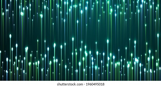 Upward glowing line rays speed motion vector. Geometric neon teal luminous elements. Electronic industry lines shift up visual pattern. Speed motion compound background.