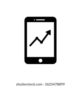 Upward Graph Displayed Inside Mobile Device