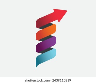 Infografía de flecha ascendente. Vector infográfico de crecimiento de negocio. Vector de crecimiento financiero de diseño gráfico activo.