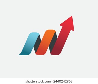 Upward growing arrow infographic. Business growth infographic vector. Grow up arrow infograpic.