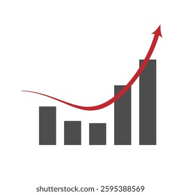 Upward Growing Graph Vector Illustration