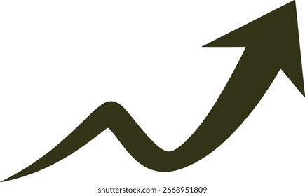 Upward growth arrow vector illustration on white background, business success, financial progress, rising trend