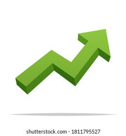 Upward growth arrow vector isolated illustration
