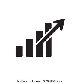 Upward growth bar chart with arrow icon