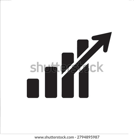 Upward growth bar chart with arrow icon