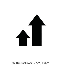Upward growth direction arrows progress success vector illustration flat design scalable graphic