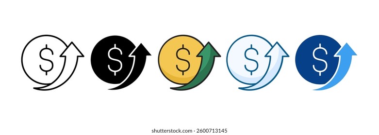 Upward Icon Set Multiple Style Collection