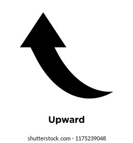 Upward icon vector isolated on white background, logo concept of Upward sign on transparent background, filled black symbol