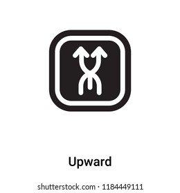 Upward icon vector isolated on white background, logo concept of Upward sign on transparent background, filled black symbol
