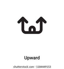 Upward icon vector isolated on white background, logo concept of Upward sign on transparent background, filled black symbol