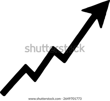 Upward Line Chart Silhouette Growth Analytics Vector
