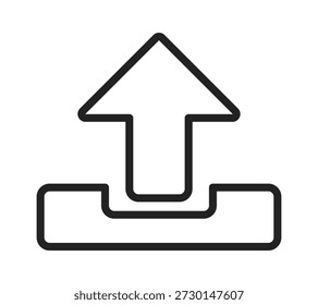 Um símbolo de seta apontando para cima representando o upload do arquivo ou a transferência de dados.