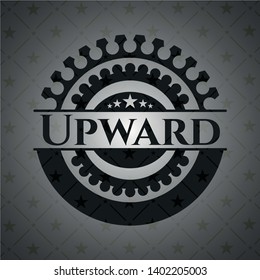 Upward realistic black emblem. Vector Illustration. Detailed.