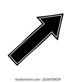 Upward right arrow vector icon isolated white background