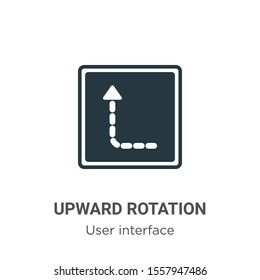 Upward rotation with broken line vector icon on white background. Flat vector upward rotation with broken line icon symbol sign from modern user interface collection for mobile concept and web apps 