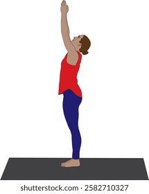 Upward Salute Urdhva Hastasana Yoga Vector