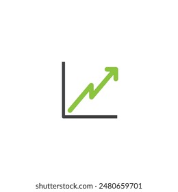 Upward statistics icon flat vector design