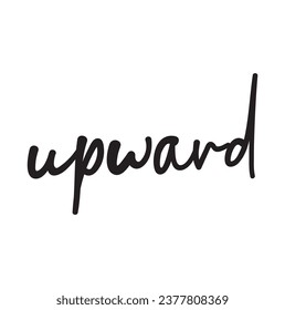 upward text on white background.