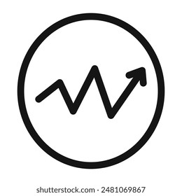 Icono de gráfico de flecha de tendencia ascendente para el crecimiento y el rendimiento empresarial