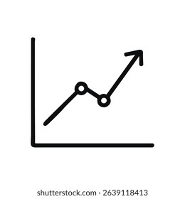 Upward trend diagram displaying market growth. Icon symbol illustration
