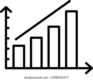 Tendencia ascendente en el icono de gráfico para su proyecto