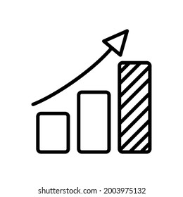 Upward Trend Icon, Increase Icon, Outline Design Icon