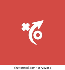 Upward Trend Icon. Sign Design. Red Background