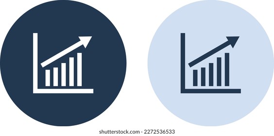 Upward trend infographic icon, EPS file