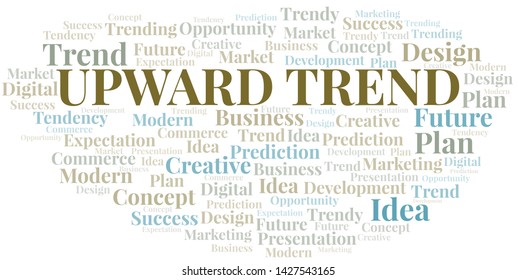 Upward Trend word cloud. Wordcloud made with text only.