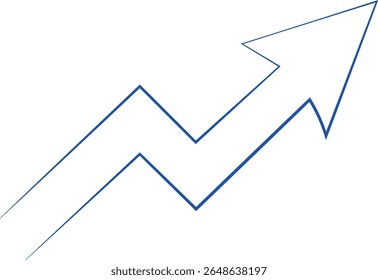 Upward Trending Arrow Growth, Progress, and Success Vector Illustration