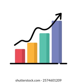 Upward Trending Bar Graph Showing Growth,