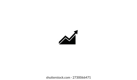 an upward trending graph icon design with a distinct arrow silhouette