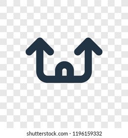 Upward vector icon isolated on transparent background, Upward transparency logo concept
