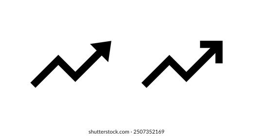 Upward zigzag arrow icon in generic style. Market increase sign symbol