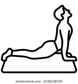 Upward-Facing Dog Icon Line Vector Illustration