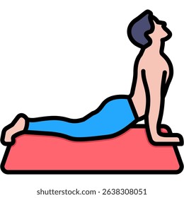 Upward-Facing Dog Icon Lineal Color Vector Illustration