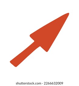 Upwards arrow in flat vector style. Hand drawn vector illustration