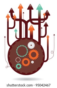upwards cogs illustration eps vector - 2