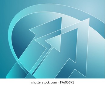 Upwards Forward Moving Arrows Abstract Design Illustration