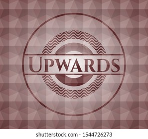 Upwards red geometric pattern emblem. Seamless.