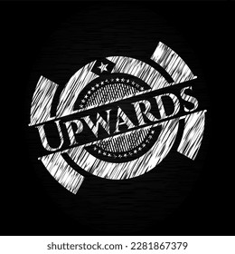 Upwards written with chalkboard texture. Vector Illustration. Detailed. 