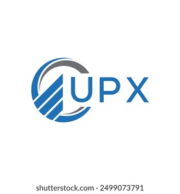 Diseño plano del logotipo de la contabilidad de UPX en el fondo blanco. Iniciales creativas de UPX Concepto de logotipo de letra de gráfico de crecimiento. Diseño de logotipo de finanzas de negocios de UPX.
