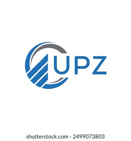 Diseño plano del logotipo de la contabilidad de UPZ en el fondo blanco. Iniciales creativas de UPZ Concepto de logotipo de letra de gráfico de crecimiento. Diseño de logotipo de finanzas de negocios de UPZ.
